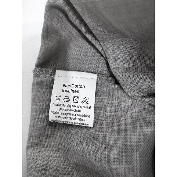 JINIDU Light Blue Loose Fit Henley Collar Rolled Sleeves Casual Shirt XL - Picture 4 of 10